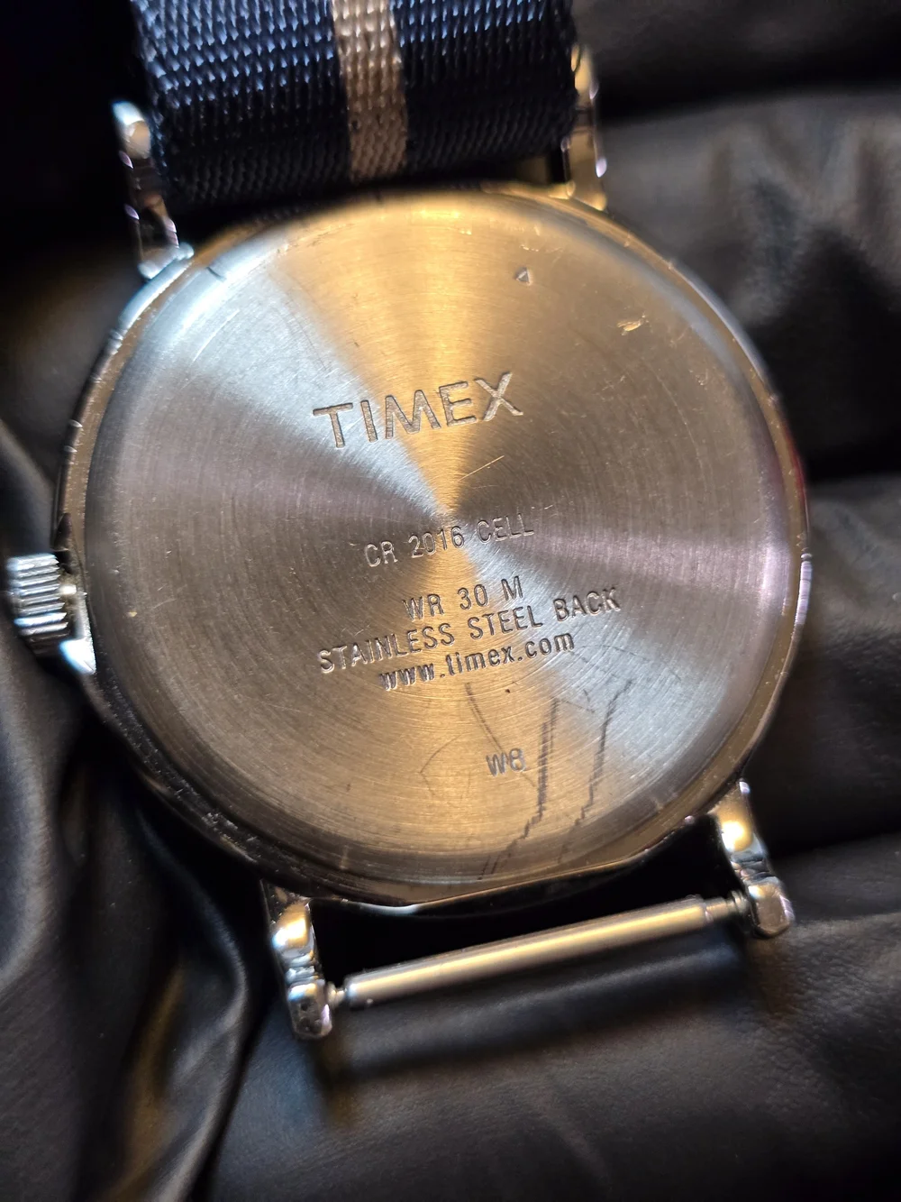 Timex Men’s Navy and Beige Strap White Dial Field Watch